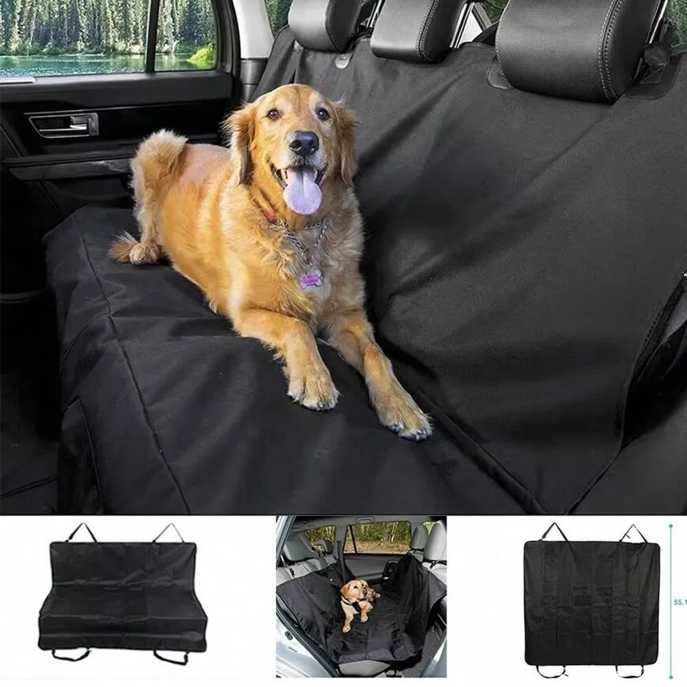 Waterproof Car Seat Cover & Dog Travel Protector - Blue Iris 55.12 x 53.15inches / Black