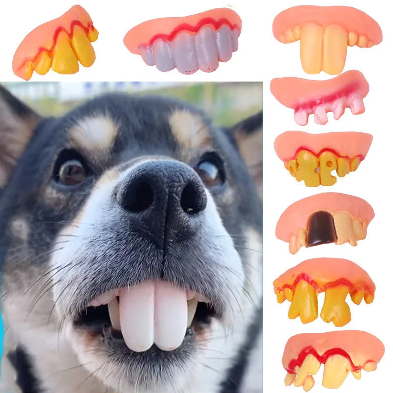 Funny Dog Dentures for Halloween & Cosplay - Blue Iris A