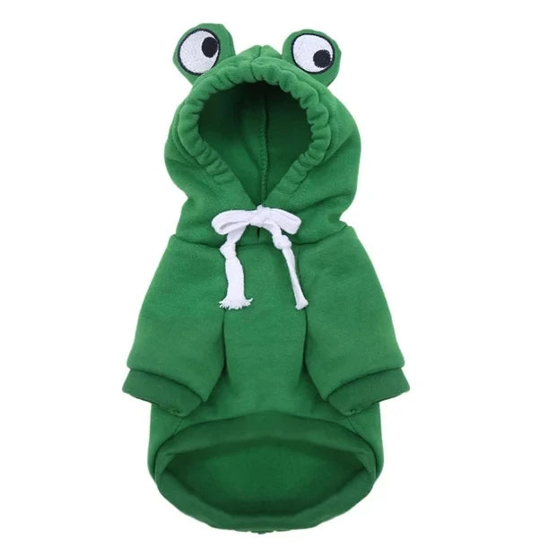 Cute Frog Shape Dog Hoodie for Pets - Blue Iris Green / XS