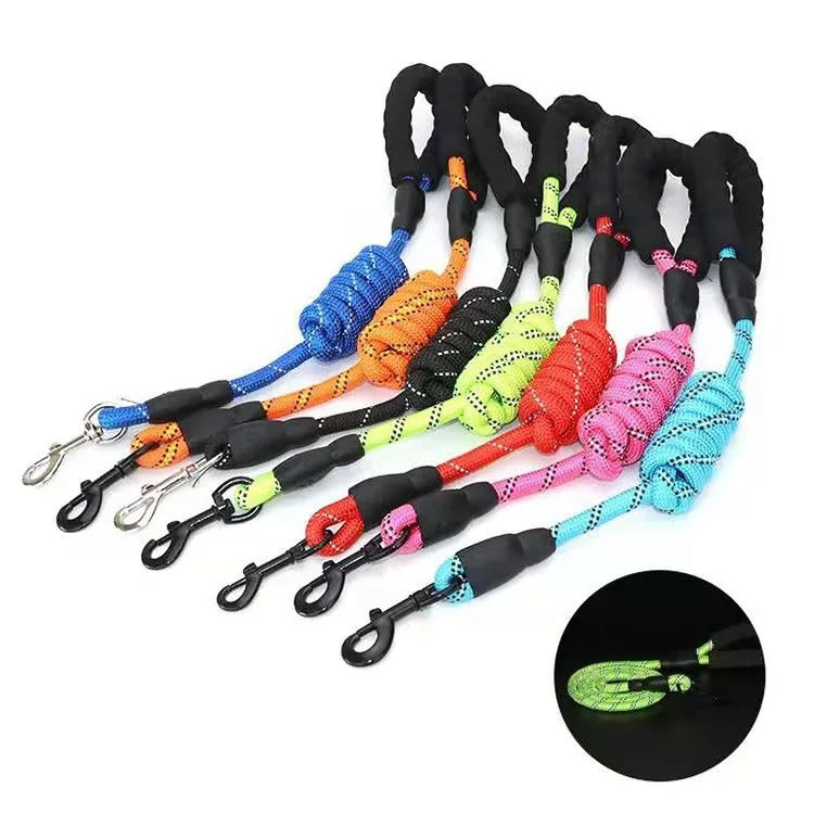Strong Reflective Dog Leash - Blue Iris Black / 1.5m/ 5ft