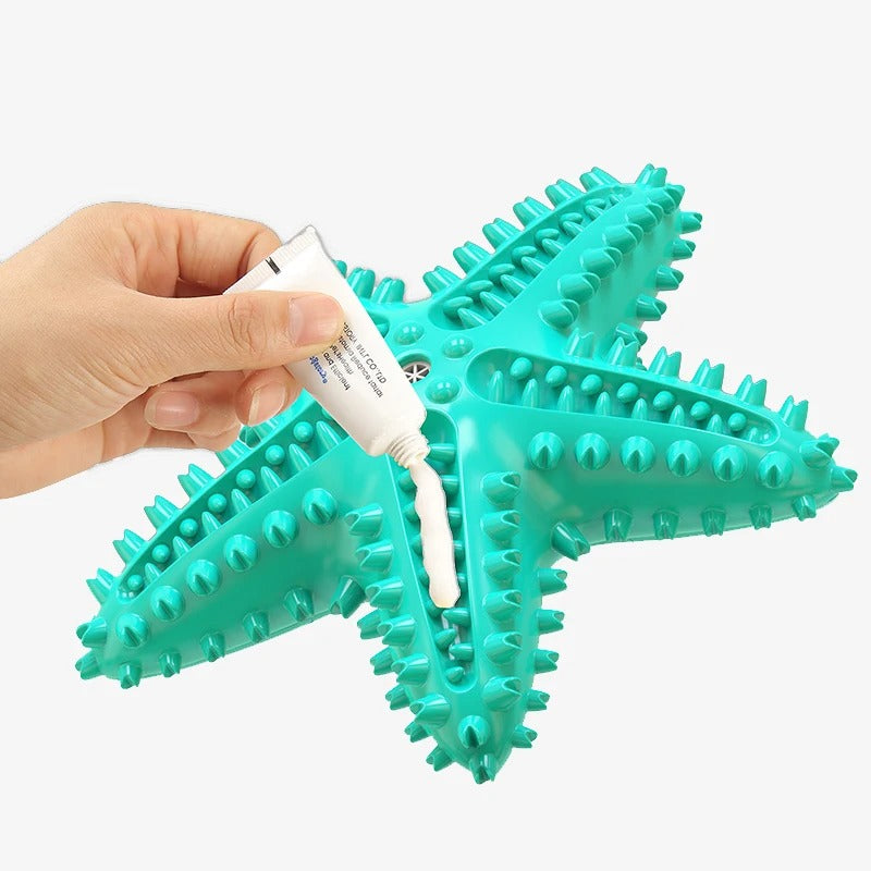 Interactive Starfish Squeaky Chew Toy - Blue Iris Blue
