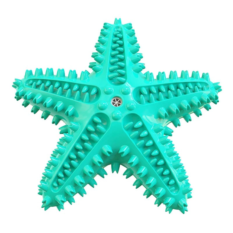 Interactive Starfish Squeaky Chew Toy - Blue Iris Blue