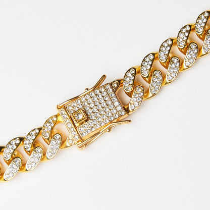 Iced Out Diamond Gold Pet Chain Collar