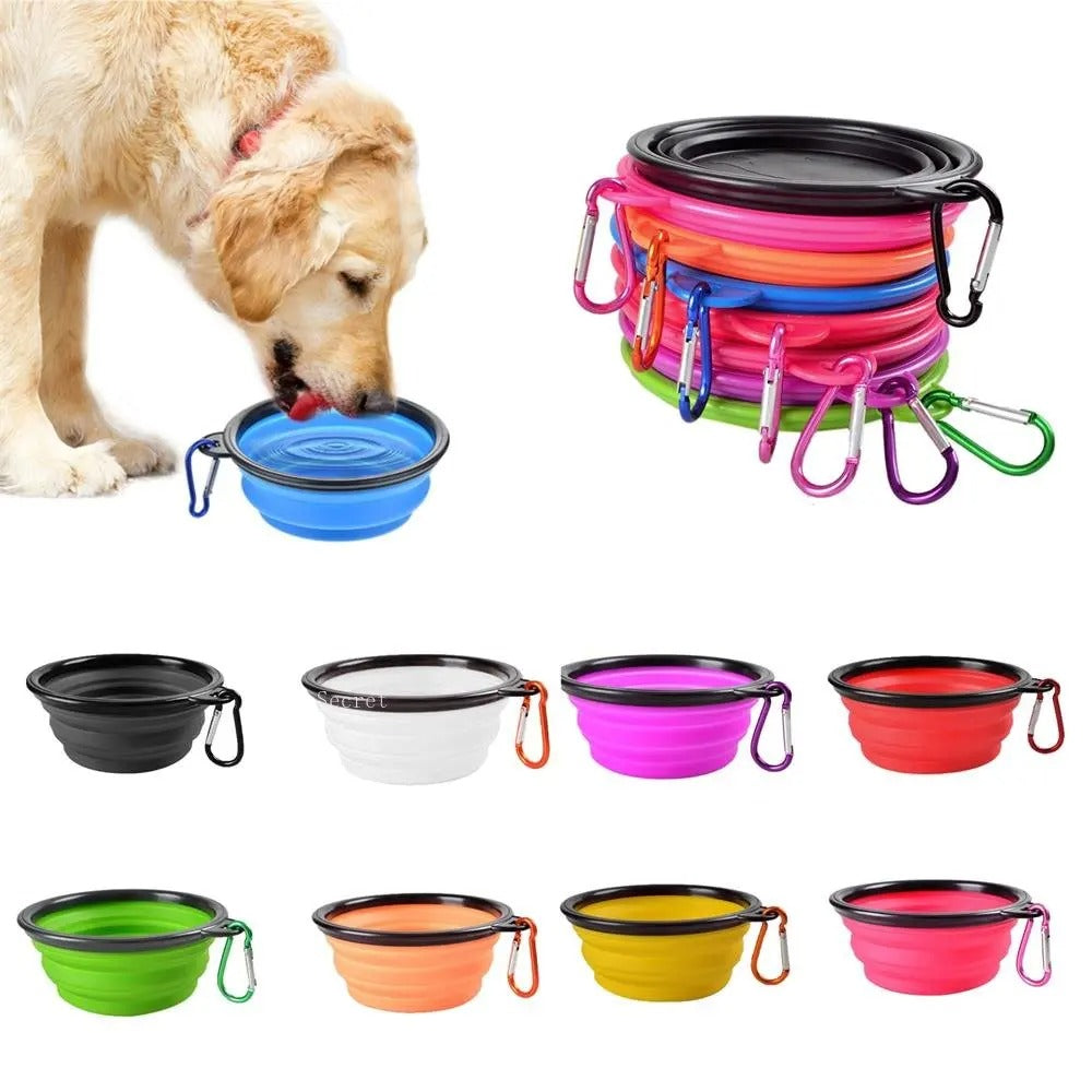 Portable Collapsible Pet Food and Water Bowl