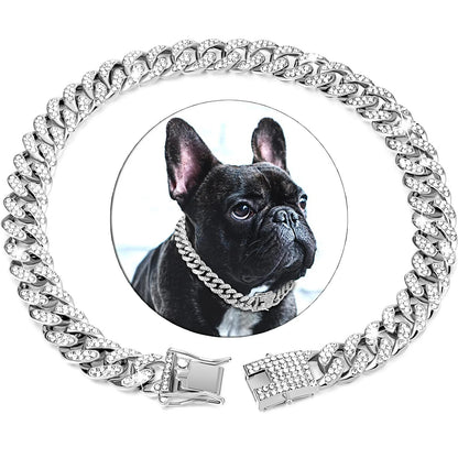 Iced Out Diamond Gold Pet Chain Collar